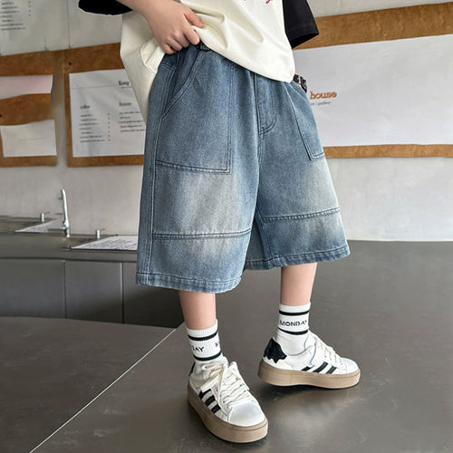 Jungen lässige Cargo-Shorts aus strapazierfähigem Denim Drune