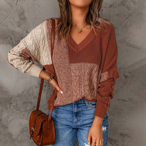Drune | Patchwork Strickpullover mit Trendigem Muster