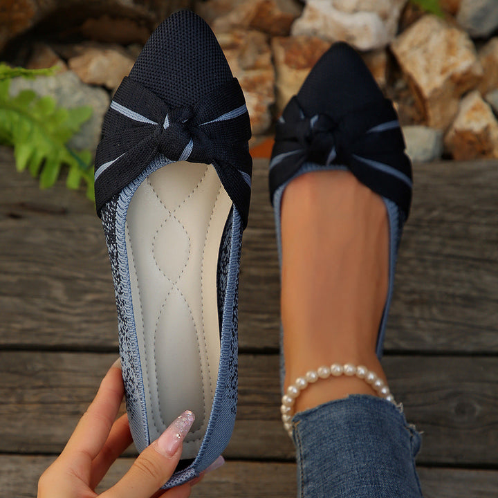 Damen Ballerina Schuhe mit eleganter Schleife Drune