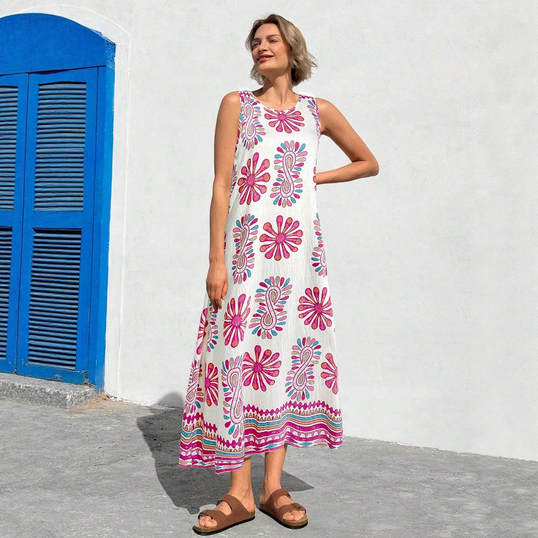 Damen Maxikleid mit floralem Druck und lässiger Schnitt Drune