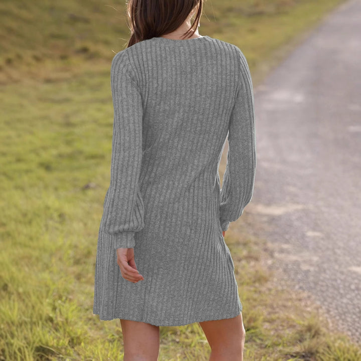 Damen Freizeitkleid mit vertikaler Struktur und praktischen Taschen Drune