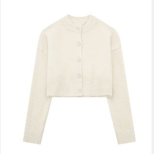 Damen cropped Strickjacke mit eleganten Knopfdetails Drune