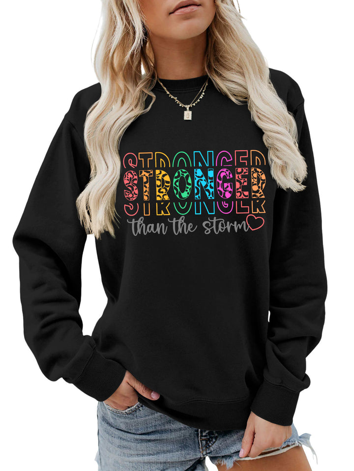 Damen Sweatshirt mit motivierendem Schriftzug und lässigem Schnitt Drune