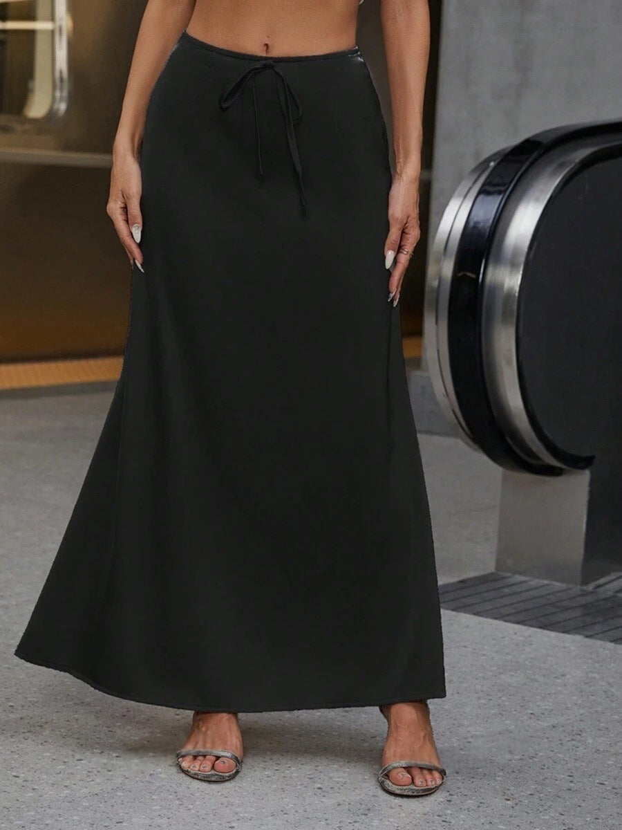 Damen Maxi-Rock mit lässiger Taillenkordel und elegantem Schnitt Drune