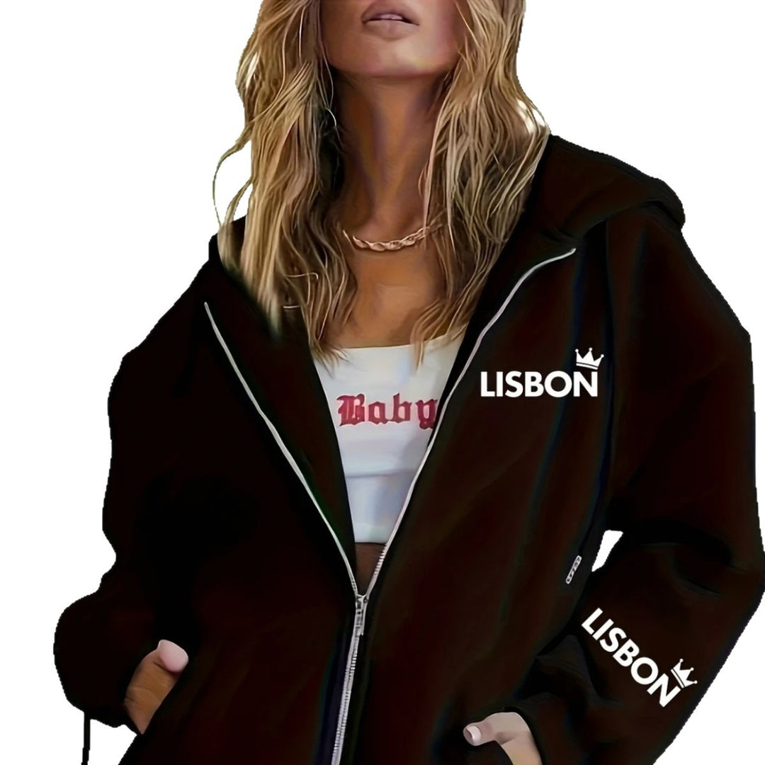 Damen lockerer Urban Style Kapuzenjacke Drune