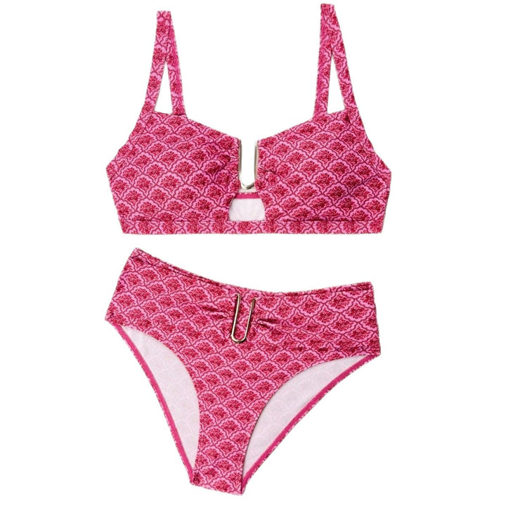 Damen Bikiniset mit modischem Verschluss und floralem Design Drune