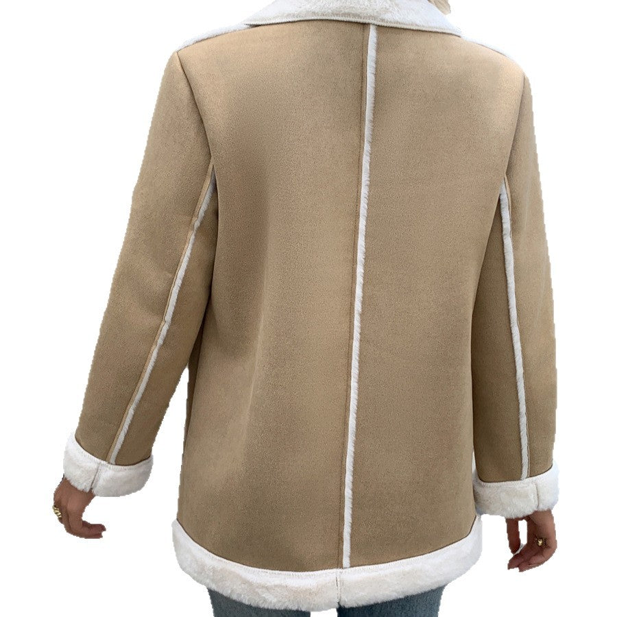 Damen Modische und gemütliche Jacke mit Teddyfutter Drune