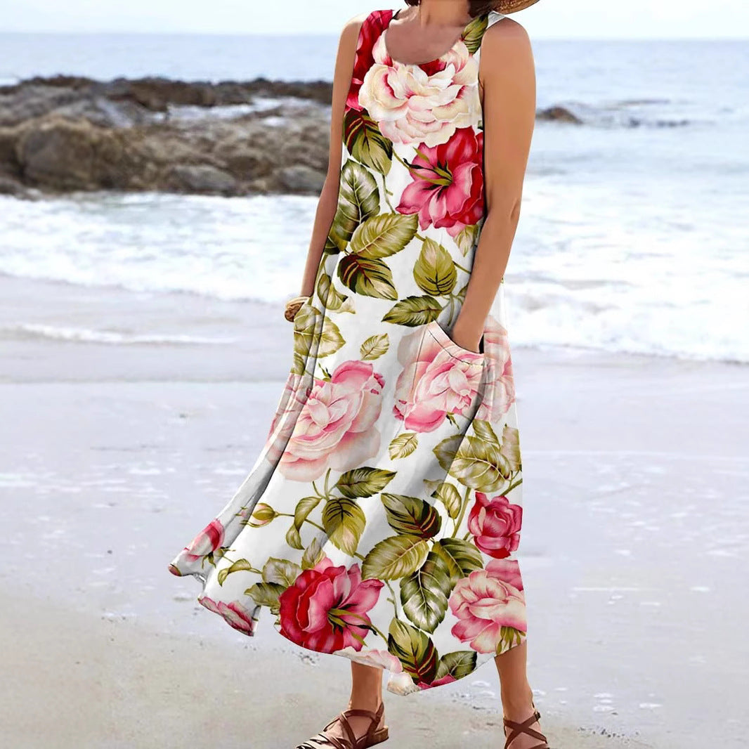 Damen Maxikleid mit floralem Design Drune