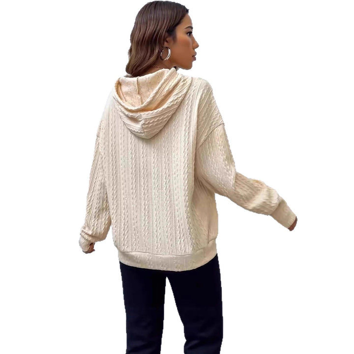 Damen Hoodie mit strukturiertem Strickdesign und bequemer Passform Drune