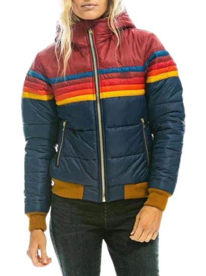 Drune | Kapuzen Retro Streifenjacke