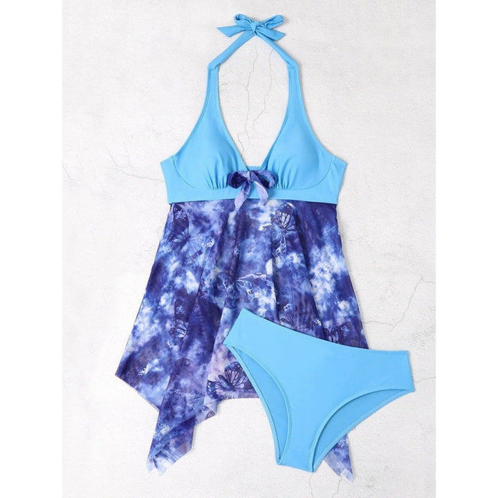 Damen Tankini mit floralem Wickeldesign und verstellbarem Oberteil Drune