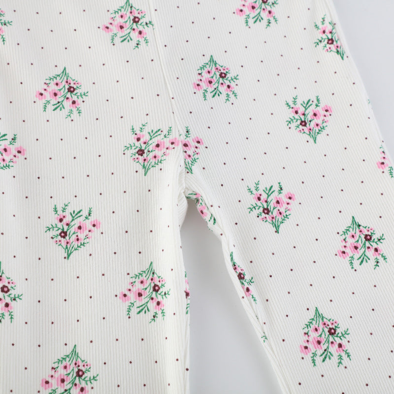 Mädchen Flared Leggings mit floralem Muster Drune