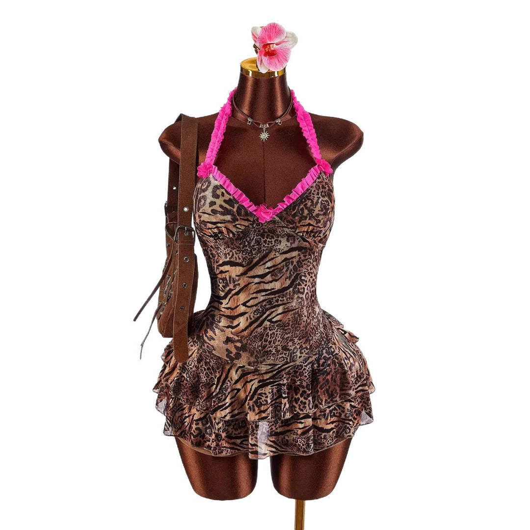 Damen Verspieltes Minikleid mit Rüschendetails Drune