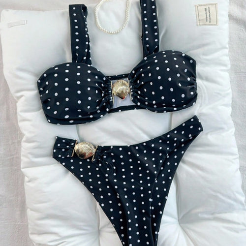 Damen Bikini-Set mit eleganten Rüschen und strukturiertem Design Drune