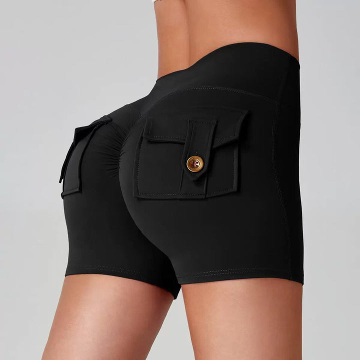 Damen Sportliche Shorts mit dekorativen Taschen und elastischem Bund Drune