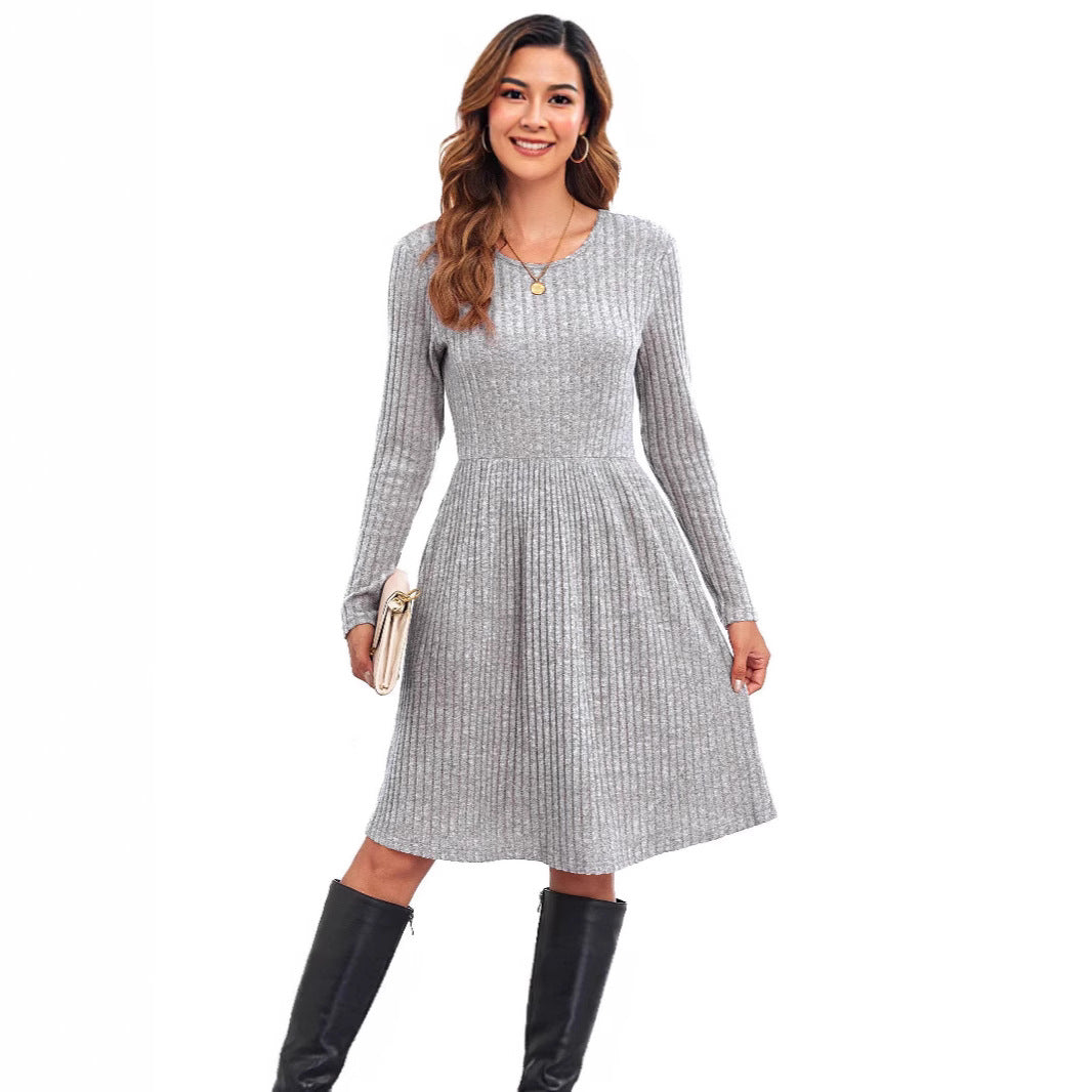 Damen Strickkleid mit lässigem Schnitt und feinem Streifenmuster Drune