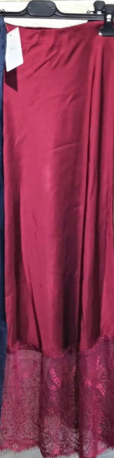 Damen eleganter Maxirock mit feiner Spitzenverzierung und fließendem Fall Drune