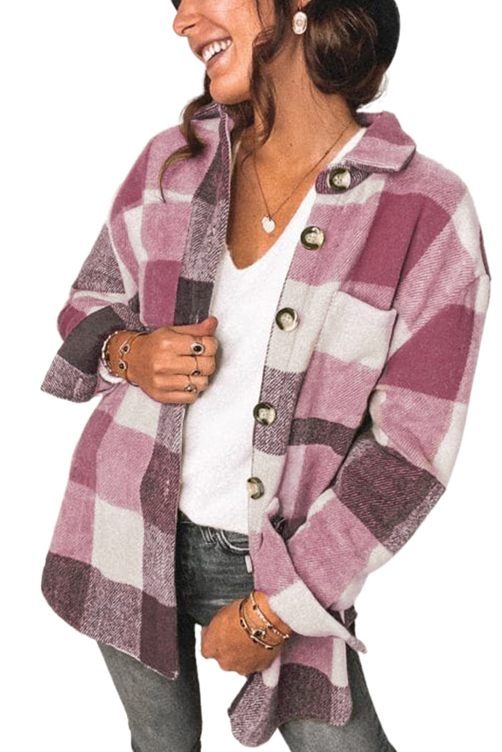 Damen Karierte Overshirt Drune