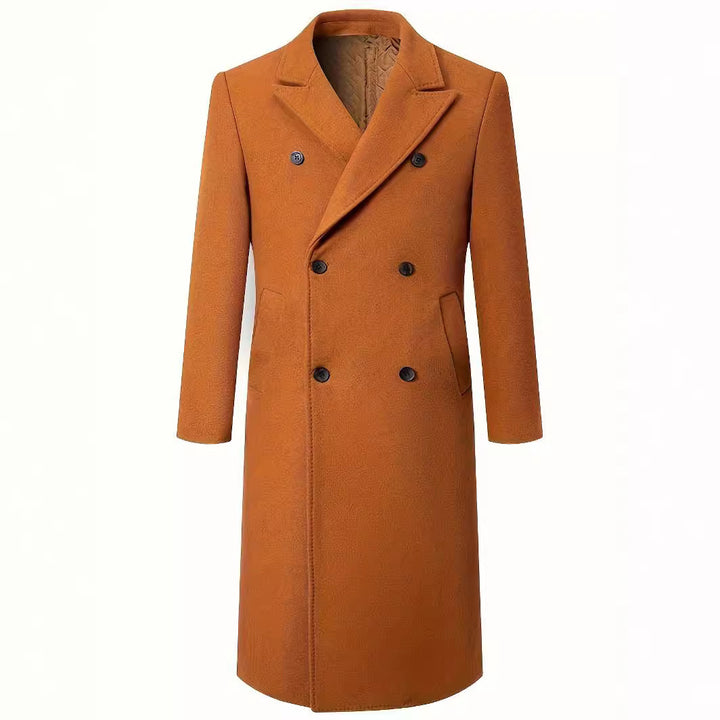 Herren eleganter Doppelt verschlussschnitt Mantel mit traditionellen Kragen Drune