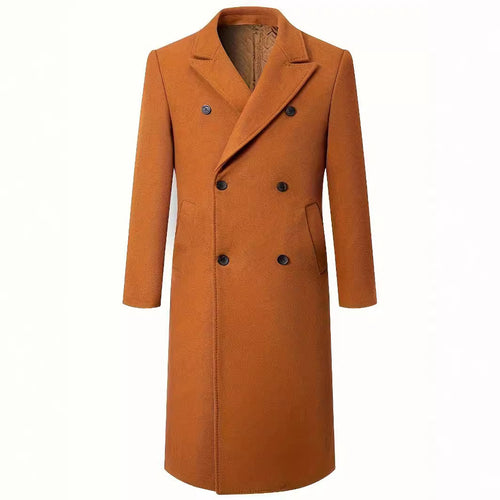 Herren eleganter Doppelt verschlussschnitt Mantel mit traditionellen Kragen Drune
