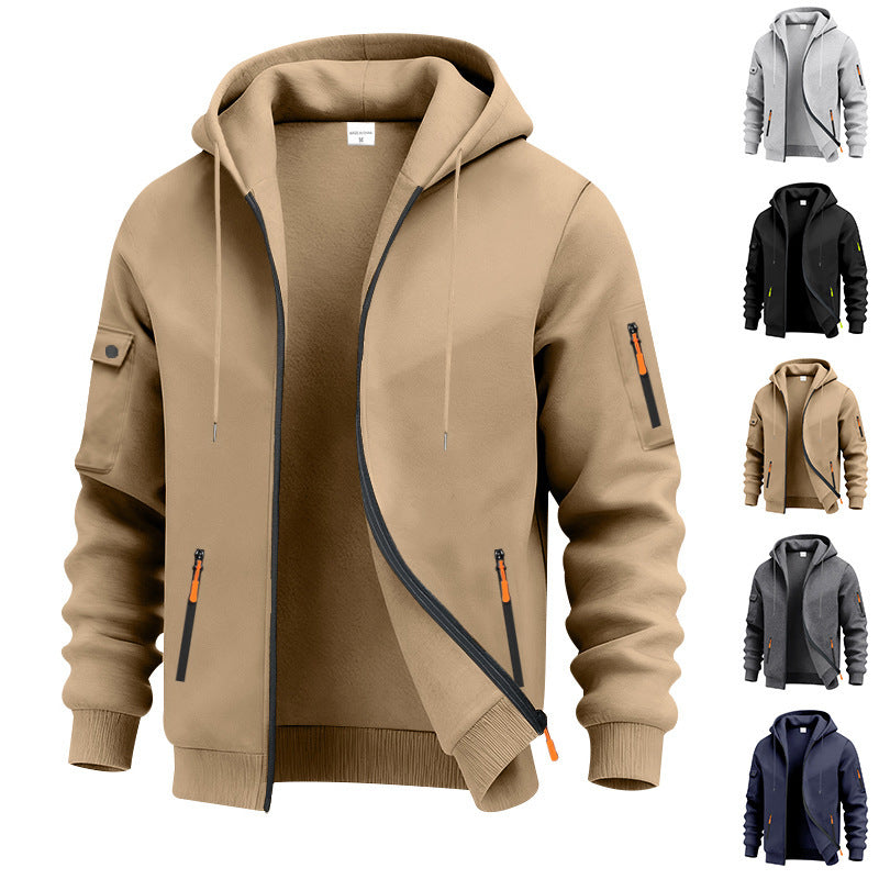 Herren funktionale Kapuzenjacke mit technischen Taschen Drune