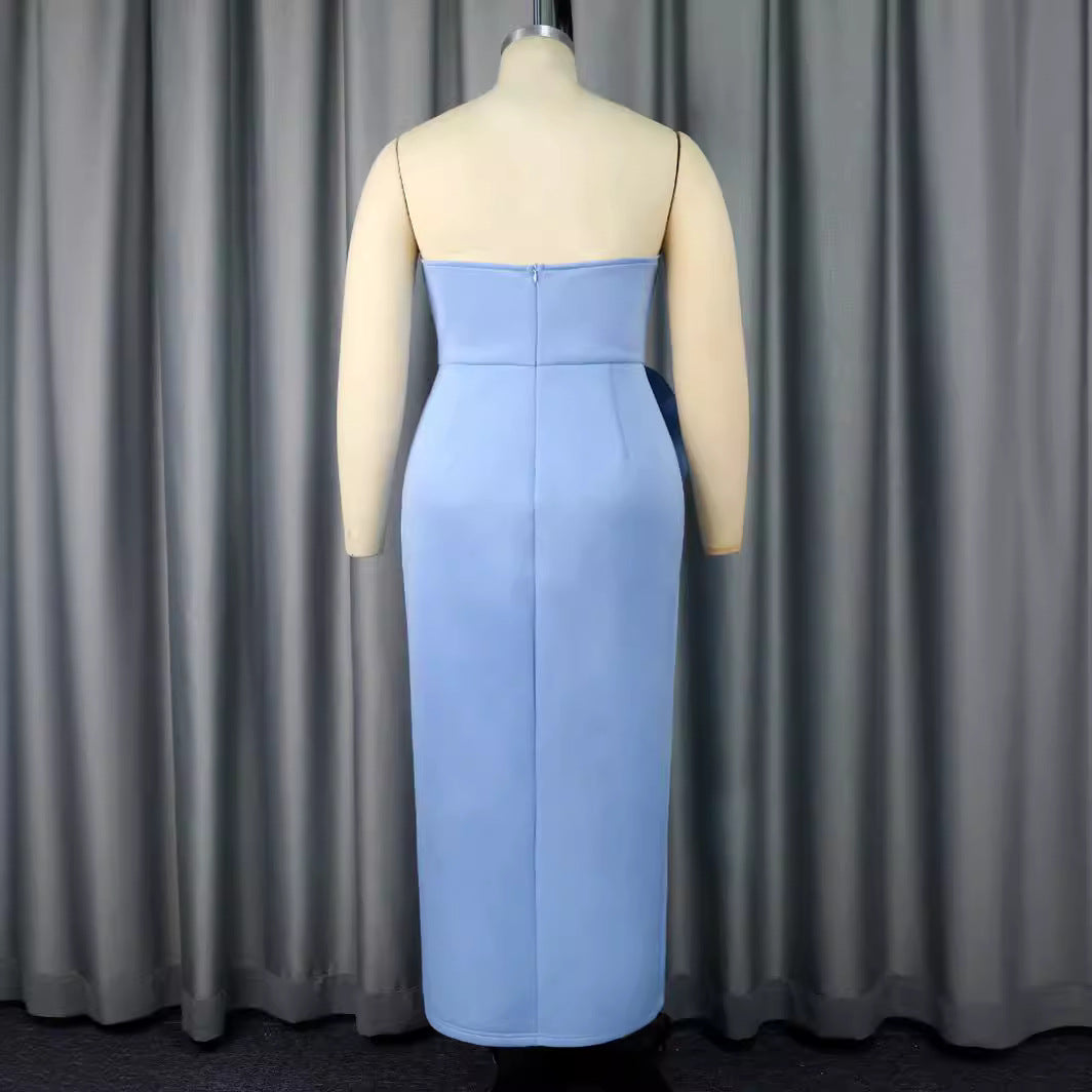 Damen Figurbetontes Abendkleid mit floralem Akzenten Drune