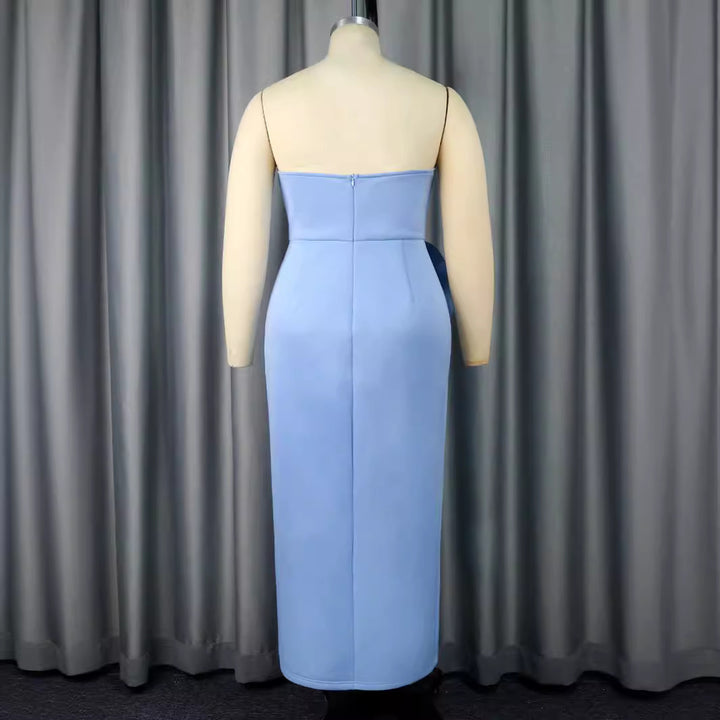 Damen Figurbetontes Abendkleid mit floralem Akzenten Drune