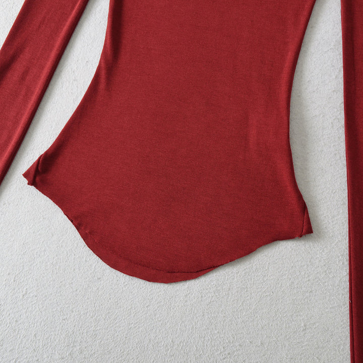 Damen Langarmshirt mit elegantem Rundhalsausschnitt und figurbetonendem Schnitt Drune