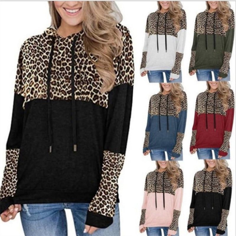 Damen Kapuzenpullover im stylishen Leopardenmuster und lässigem Schnitt Drune