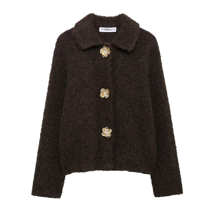 Damen Kochjacke mit dekorativen Knopfdetails Drune