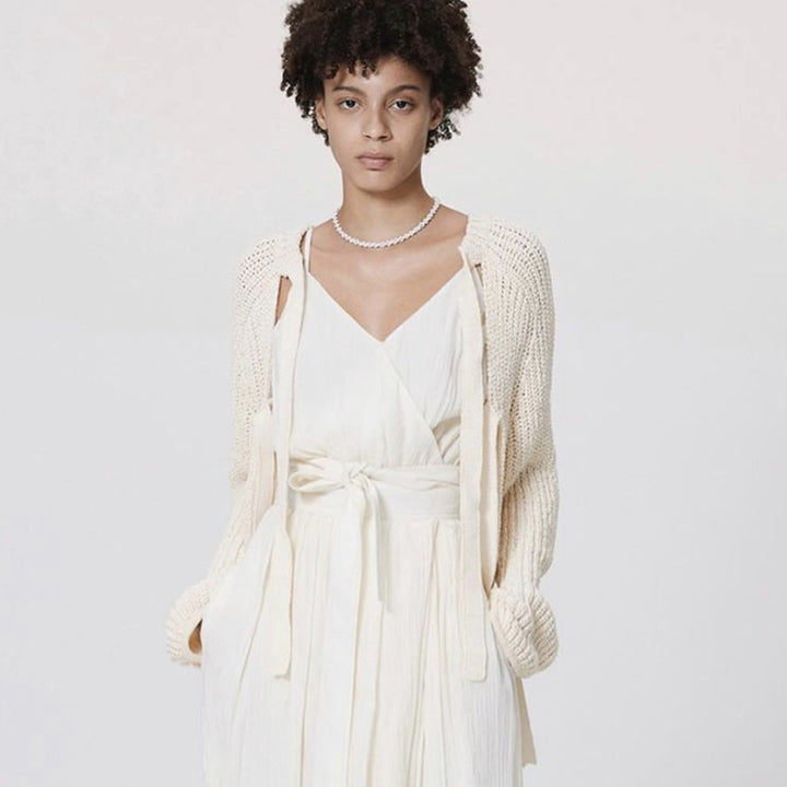 Damen luftiger Strickcardigan mit offenem Schnitt Drune