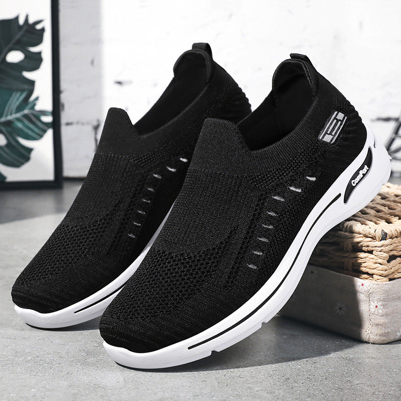 Damen nan ultraleichter gestrickter Slip-On Walking-Sneaker mit nahtlosem Sockenschaft und dämpfender EVA-Comfort-Zwischensohle Drune
