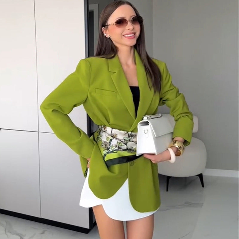 Damen moderner Blazer mit Gürteldetails Drune