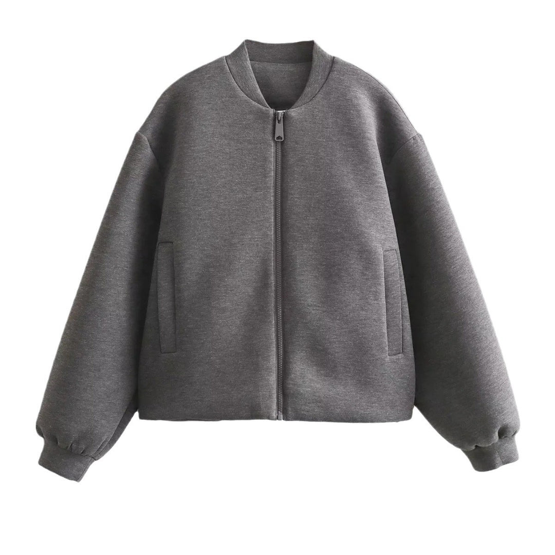 Damen sportliche Zip-Jacke mit weitem Schnitt Drune