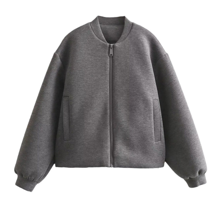 Damen sportliche Zip-Jacke mit weitem Schnitt Drune
