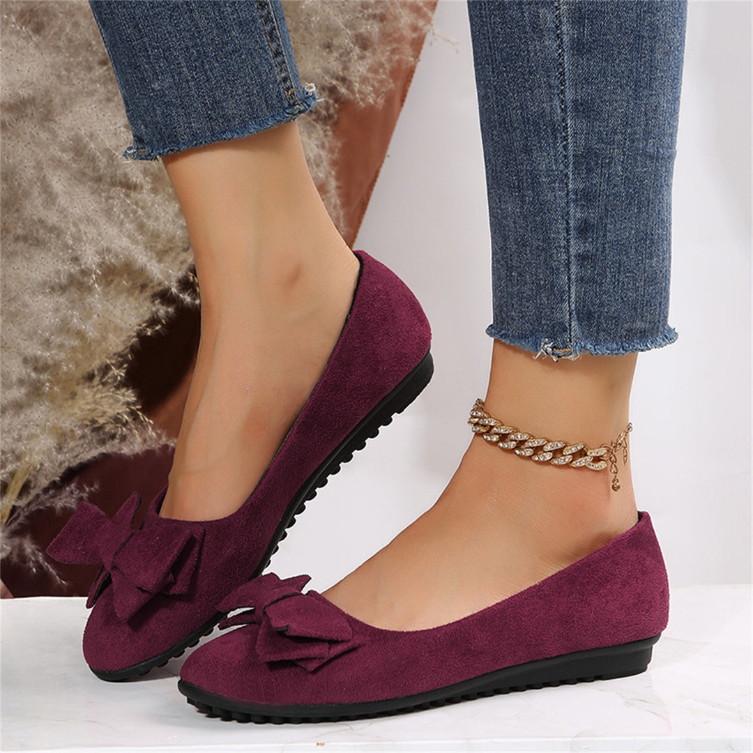 Damen Elegante Bogen-verzierte Ballerinas Drune