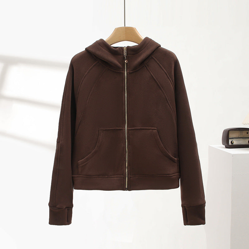Damen Sportlicher Zip-Hoodie mit kuscheligem Innenfutter Drune