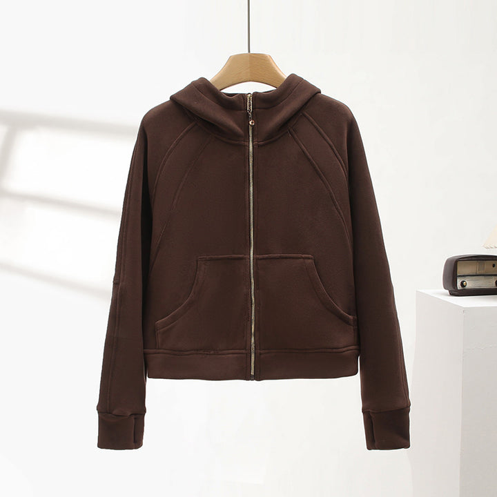 Damen Sportlicher Zip-Hoodie mit kuscheligem Innenfutter Drune