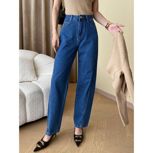 Damen Lässiges Denim-Hemd mit Übergrößenschnitt Drune
