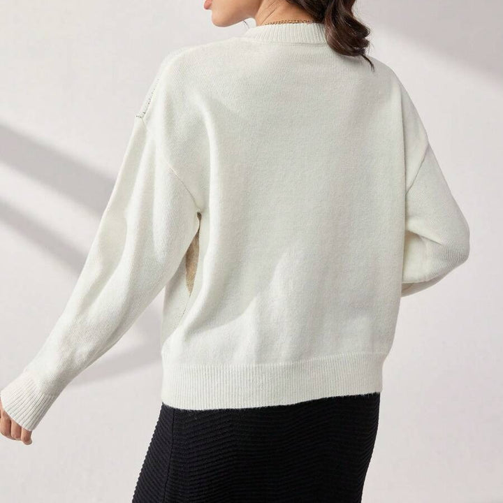 Damen Eleganter Pullover mit modernem Rautenmuster Drune