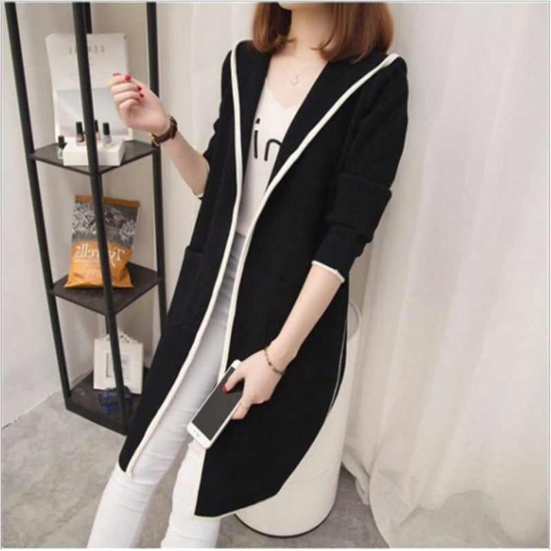 Damen lange Strickjacke mit praktischem Schnitt und seitlichen Taschen Drune