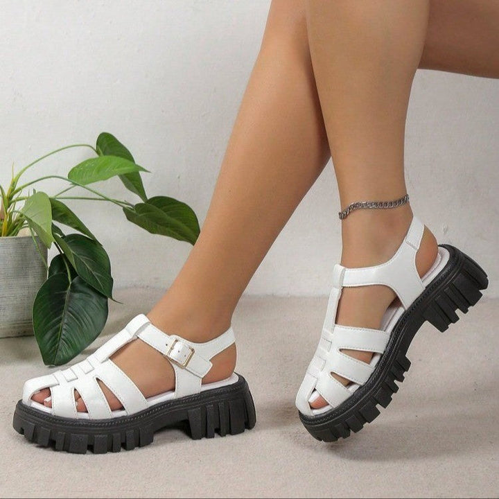 Damen Freizeit-Sandalen mit strukturiertem Obermaterial und rutschfester Sohle Drune