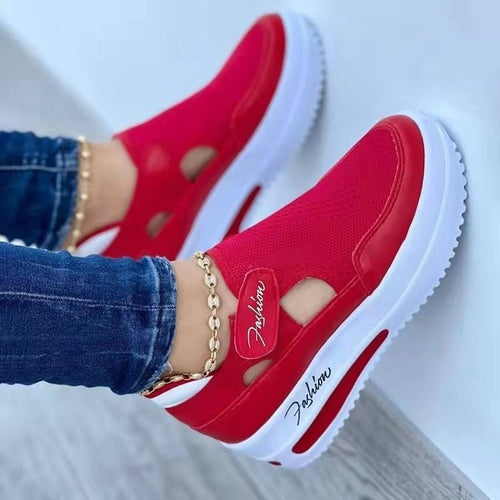 Damen  atmungsaktive Plateausneaker mit Klettverschluss und integrierter Luftdämpfung Drune