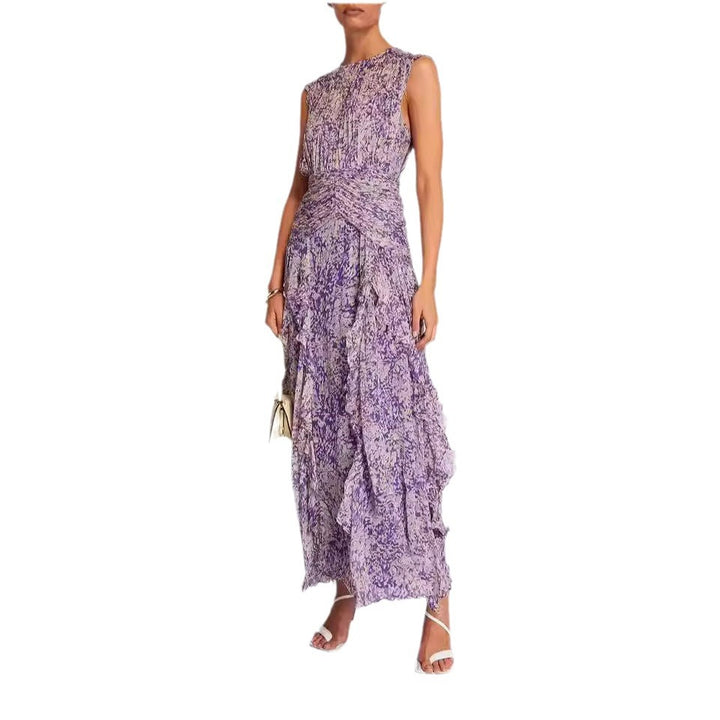 Damen Wickel-Maxikleid mit Rüschendetails und floralem Muster Drune