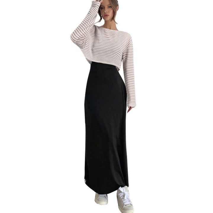 Damen Eleganter Maxirock mit elastischem Bund Drune