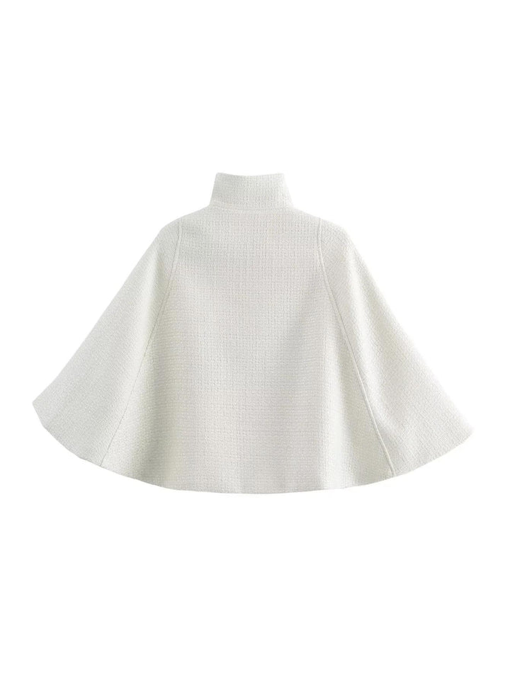 Damen elegante Umhangjacke aus strukturiertem Gewebe Drune