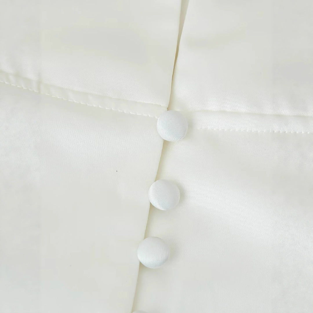 Damen elegante Blazerjacke mit modischem Stehkragen und dekorativen Knopfdetails Drune