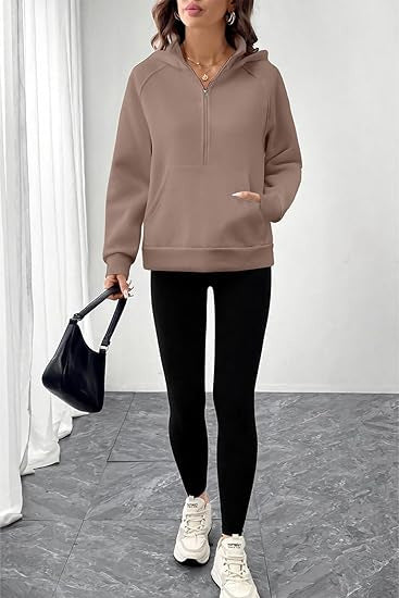Damen Sportlicher Kordelzug-Hoodie Drune