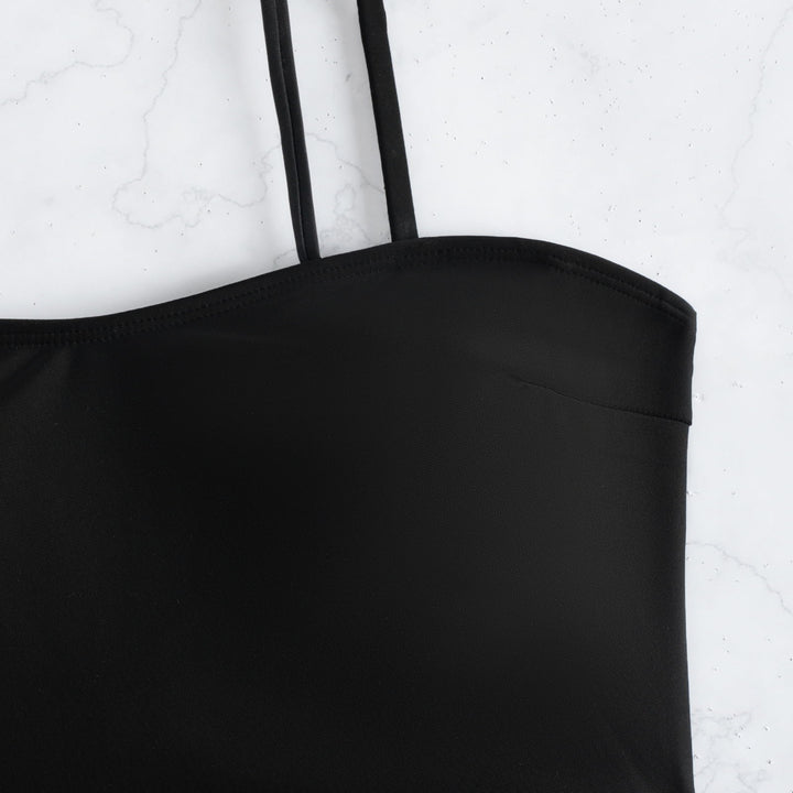 Damen Tankini mit modischen Raffungselementen und trendiger Tierdruckhose Drune