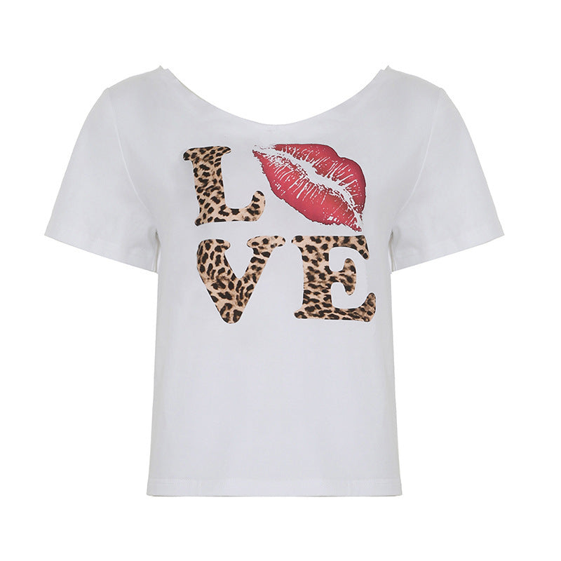 Damen Modisches T-Shirt mit kreativem Grafikdruck Drune